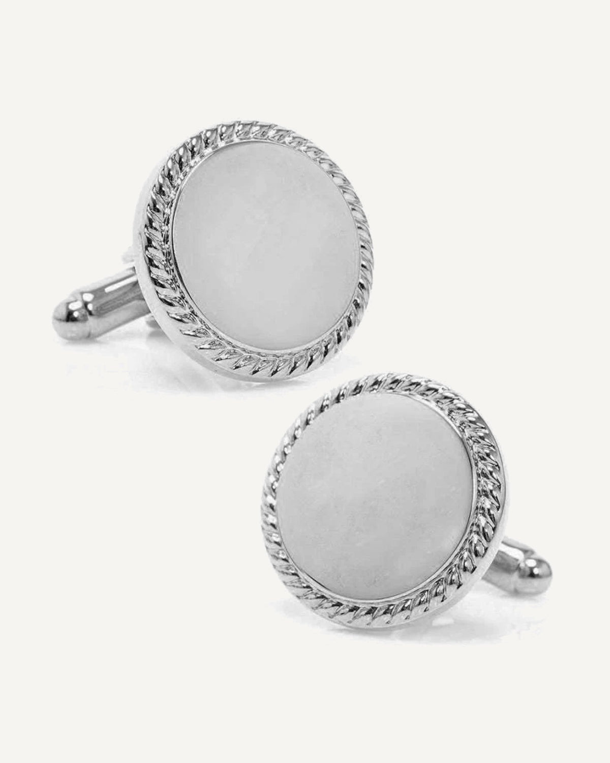 Engravable Sterling Silver Round Cufflinks - Sterling Silver Cufflinks