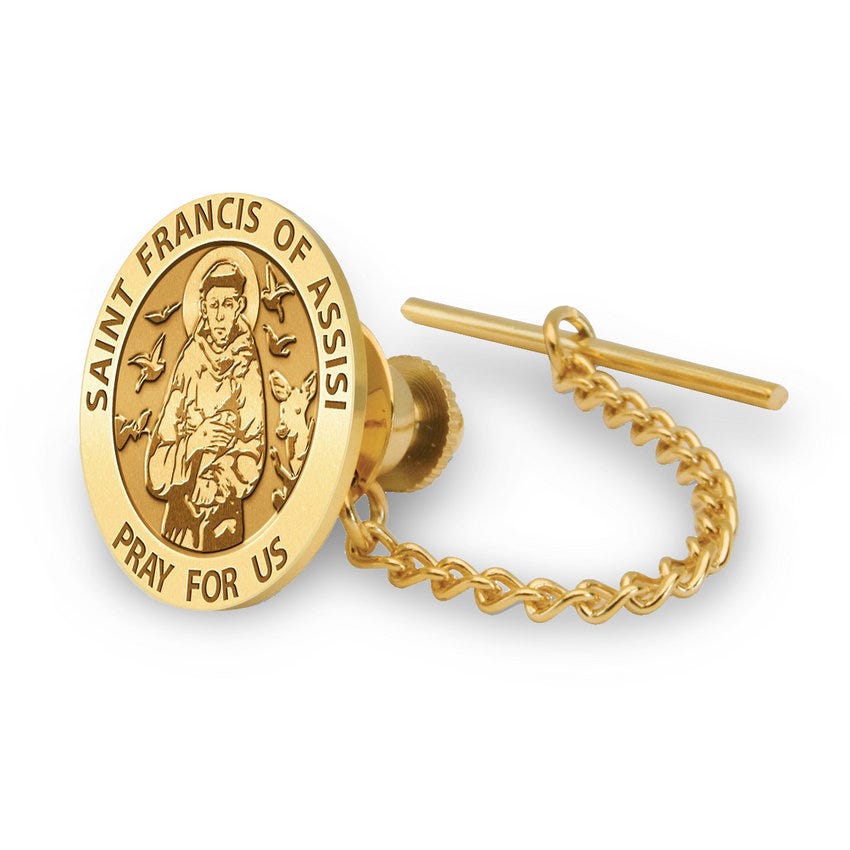 Saint Francis of Assisi Religious Tie Tack  "EXCLUSIVE"