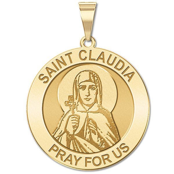 Saint Claudia of Rome Round Religious Medal
