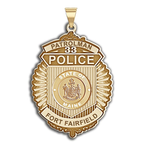 Personalized Maine Patrolman Badge with Your Department, Number & Rank