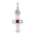 Sterling Silver RH Plated Child\'s Preciosca Crystal Jan Cross Pendant