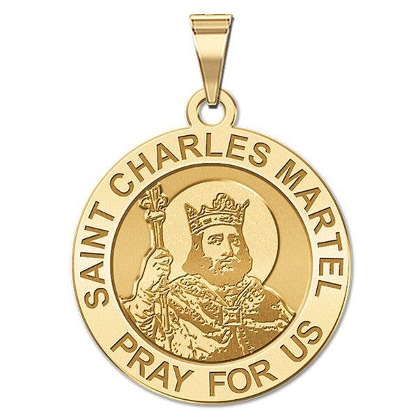Saint Charles Martel Round Religious Medal - "EXCLUSIVE"