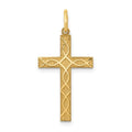 14K Laser Designed Cross Charm