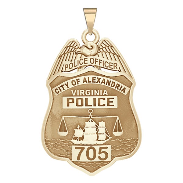 Personalized Alexandria Virginia Police Badge with Your Rank and Number