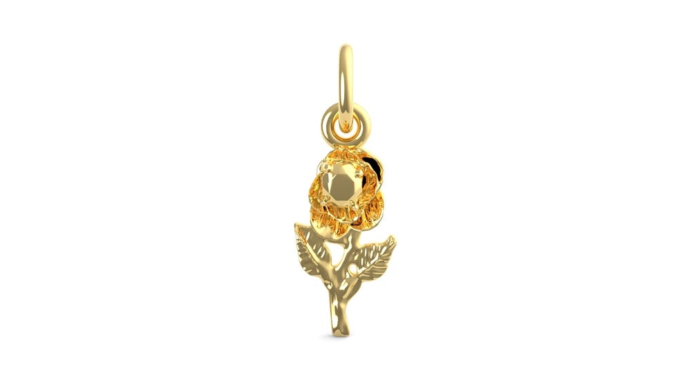 Rose W/ Stone Accent Charm