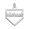 Personalized Cut-out Baseball Homeplate Pendant w/ Name