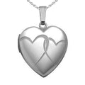 Silver "Interlocking Hearts" Heart Photo Locket