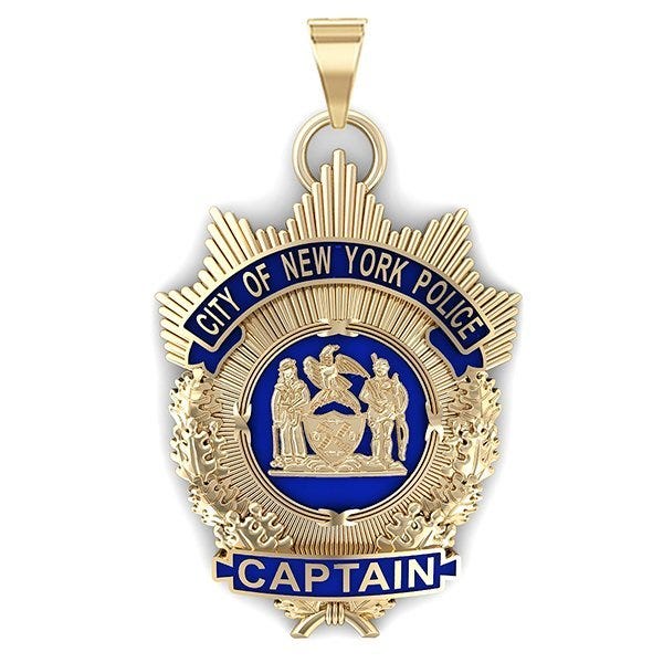 Personalized Police Captain Enamel Badge w/ Your Department