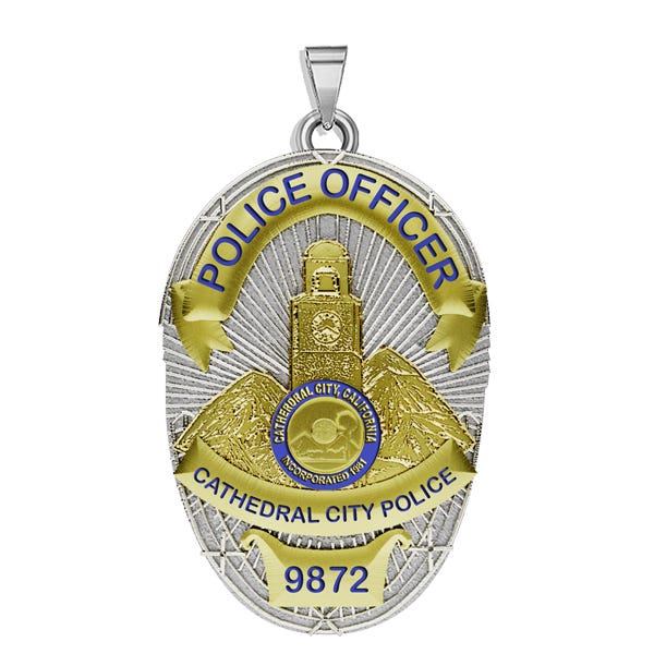 Personalized Cathedral City California Police Badge with Your Rank and Number