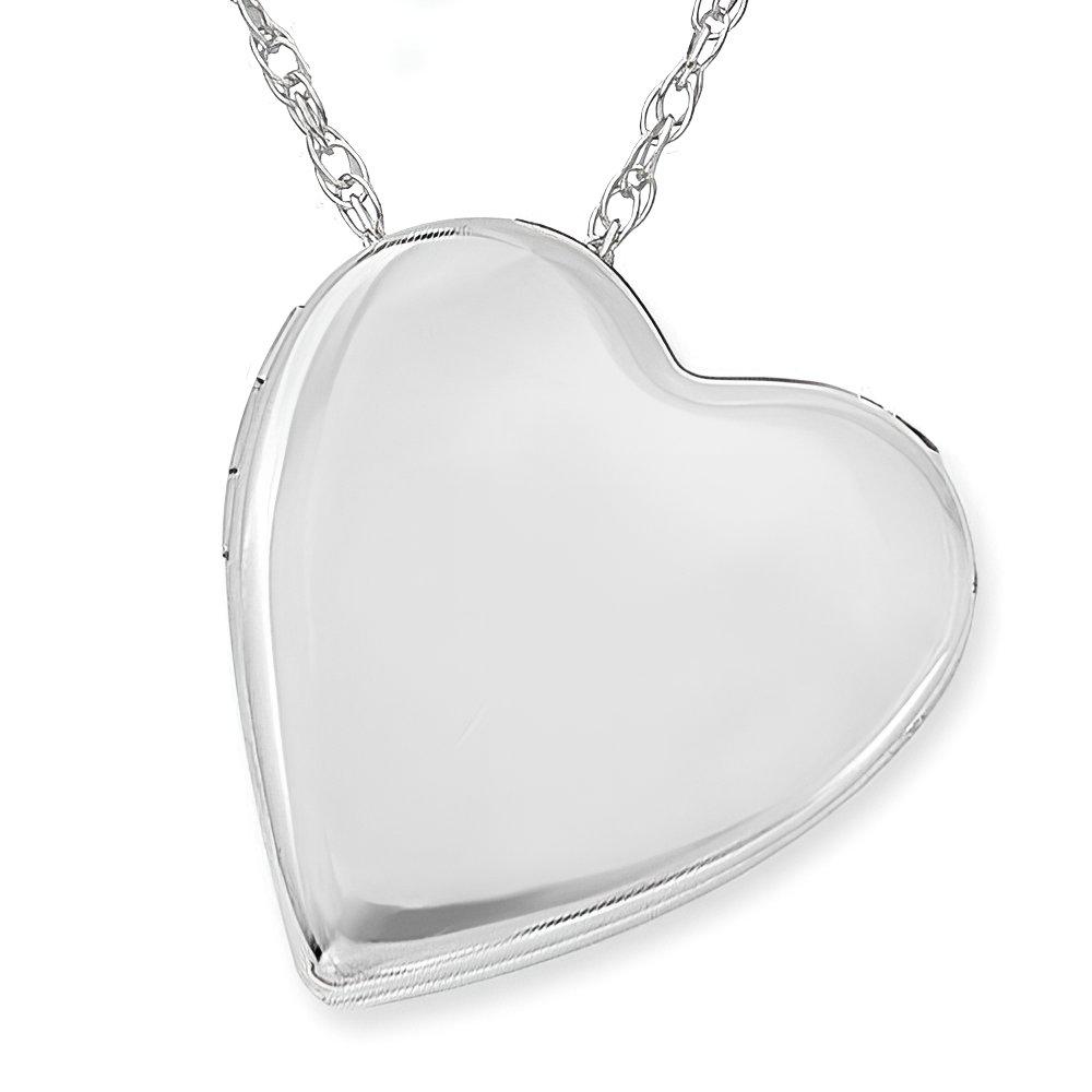 Silver Side Dangle Plain Heart Photo Locket