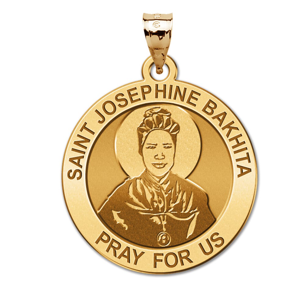 Saint Josephine Bakhita Round Religious Medal