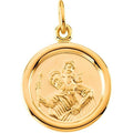 14K Gold Saint Christopher Religious Medal