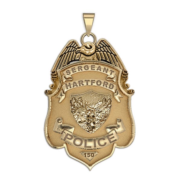 Personalized Hartford, Connecticut Police Badge with Number & Department