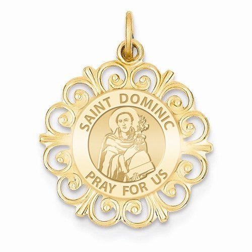 Saint Dominic Round Filigree Religious Medal  "EXCLUSIVE"