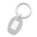 Engravable Sterling Silver Keychain - Sterling Silver 1 Inch Wide x 1 1/2 Inch Tall