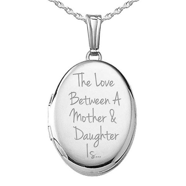 Silver The Love Between A Mother & Daughter Is... Oval Photo Locket