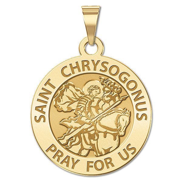 Saint Chrysogonus Round Religious Medal "EXCLUSIVE"