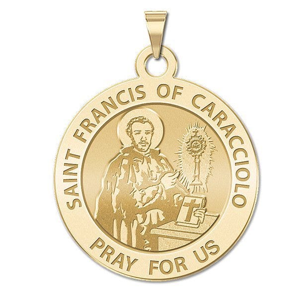 Saint Francis Caracciolo Round Religious Medal