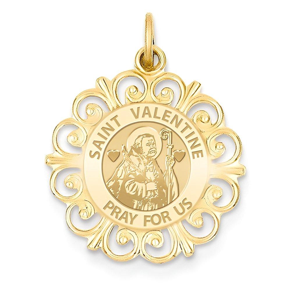 Saint Valentine Round Filigree Religious Medal