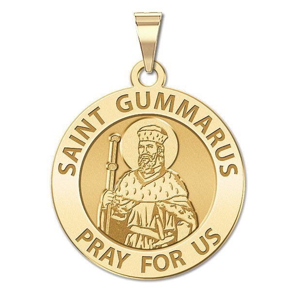 Saint Gummarus Round Religious Medal "EXCLUSIVE"