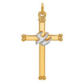 Sterling Silver Two Tone Cross w/ Dove