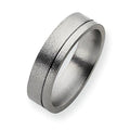 Titanium Grooved 6mm Satin and Polished Wedding Band