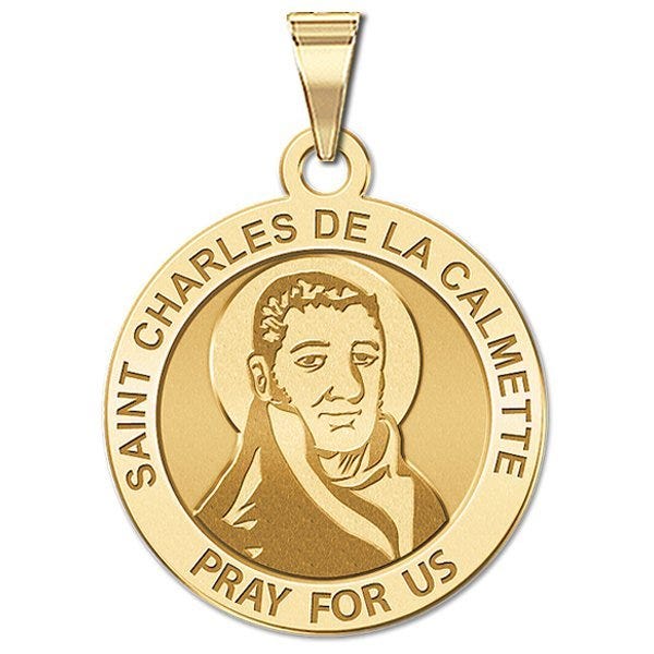 Saint Charles De La Calmette Round Religious Medal - "EXCLUSIVE"