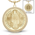 Saint Benedict Diamond Studded Round Religious Jubilee Medal