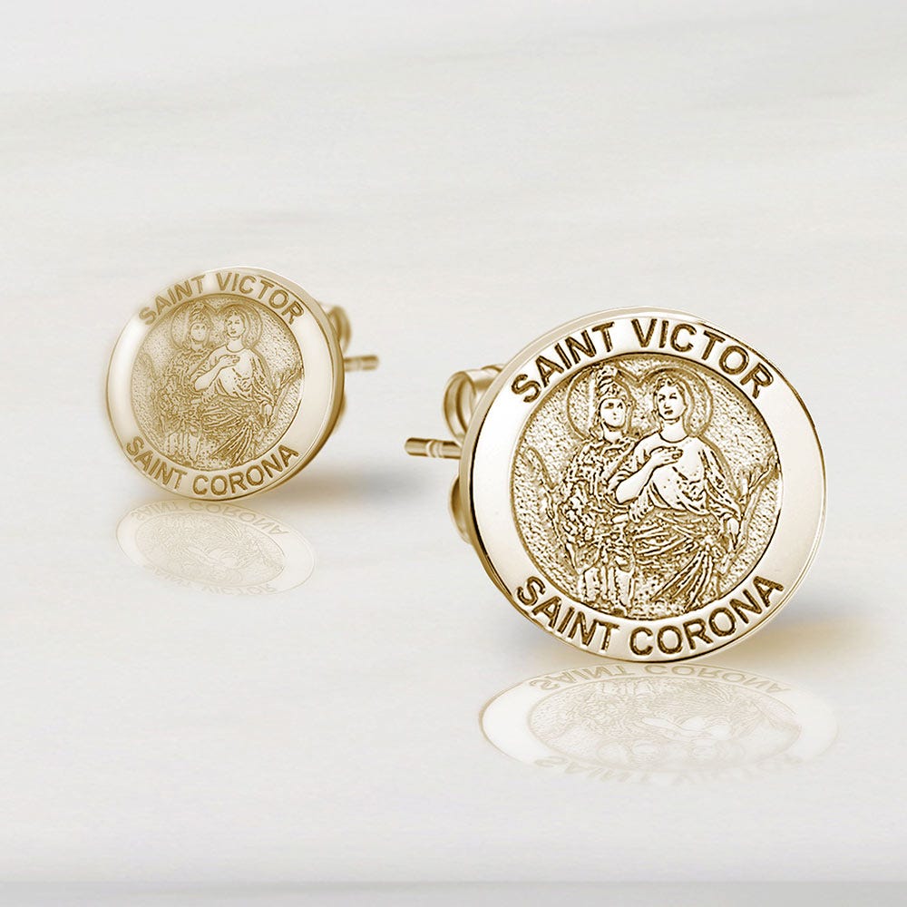 Pair of Saint Victor and Saint Corona Earrings