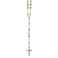 Polished Rosary Textured Beads Necklace /with Miraculous Medal