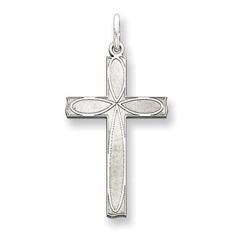 Sterling Silver Laser Designed Cross Pendant