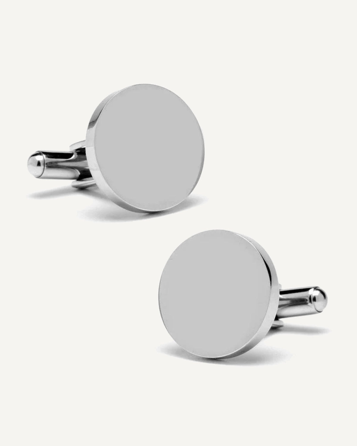 Engravable Titanium Round Cufflinks - Titanium Cufflinks