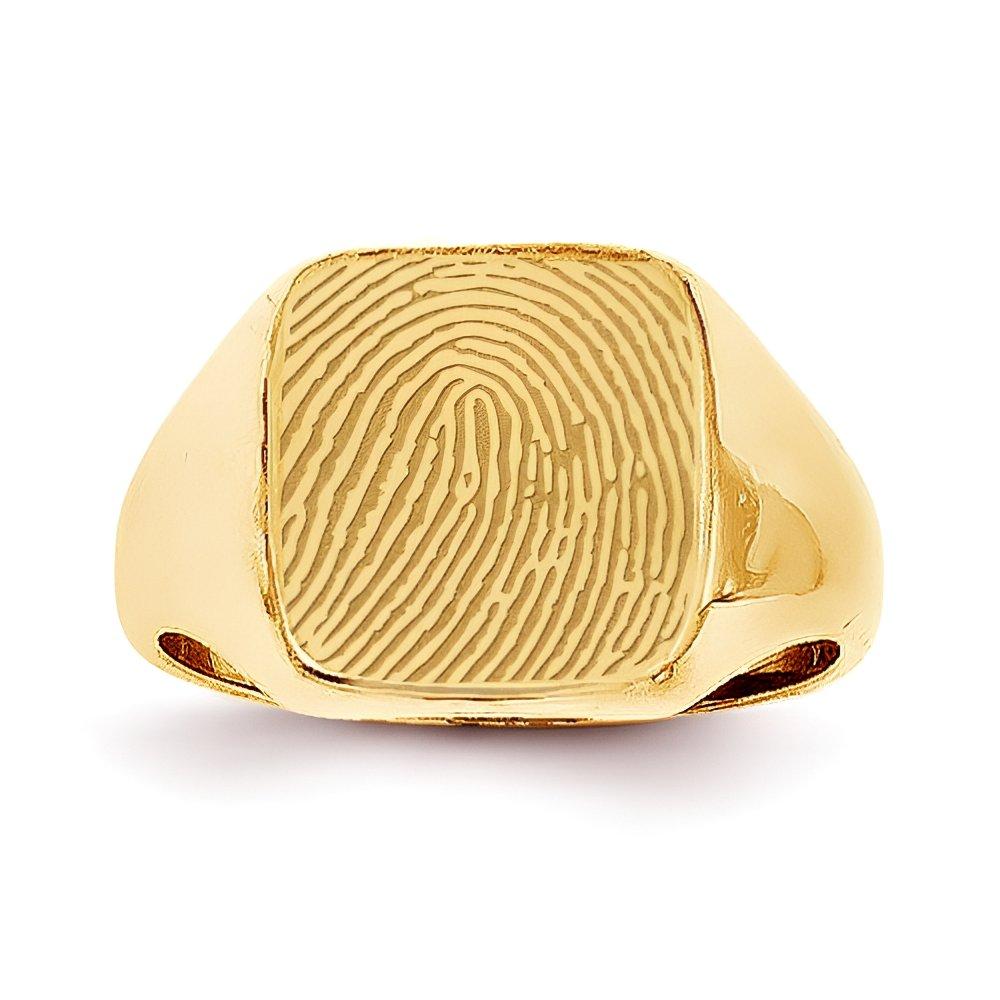 Custom Men's Fingerprint Signet Ring