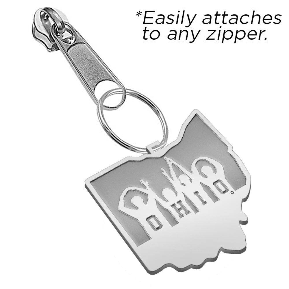 Ohio State University Ohio Outline Zipper Pull