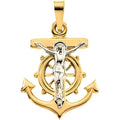 Two Tone Mariner's Cross Pendant