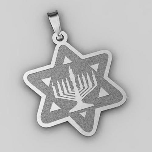 "Star of David" w/ Menorah Pendant