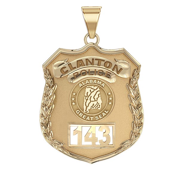 Personalized Clanton, Alabama Police Badge with Your Number