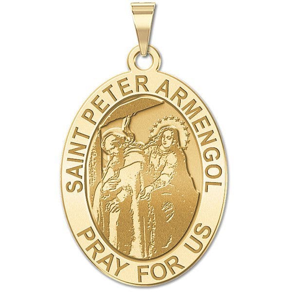 Saint Peter Armengol Oval Religious Medal "EXCLUSIVE"