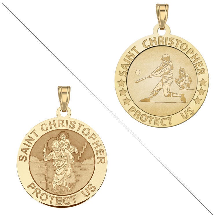 Baseball - Saint Christopher Doubledside Sports Religious Medal