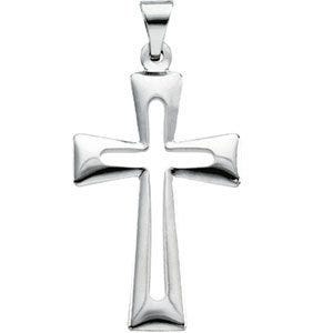 14K White Gold CROSS PENDANT
