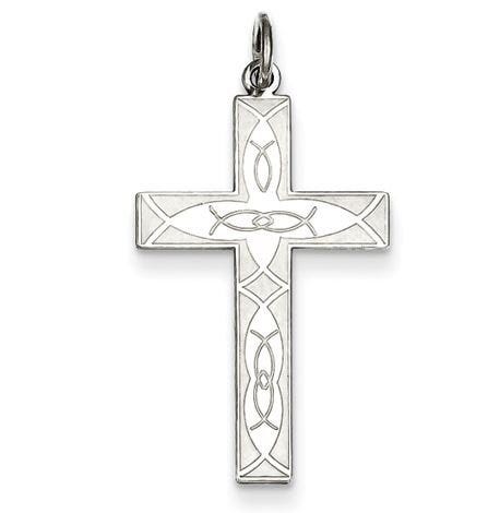 Sterling Silver Laser Designed Cross Pendant