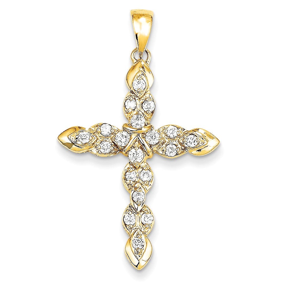 14k Diamond Cross Pendant