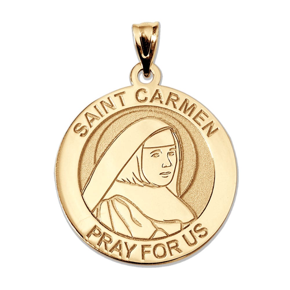 Saint Carmen Round Religious Medal