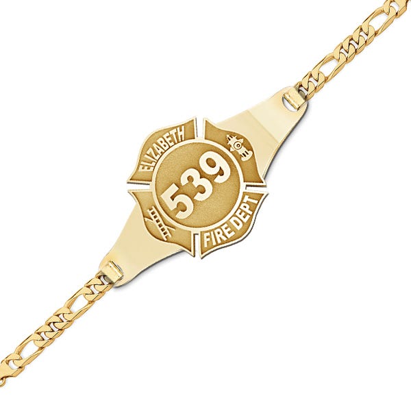 Personalized Firefighter Badge Bracelet with Your Department and Badge Number