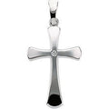 14K White Gold CROSS W/DIAMOND