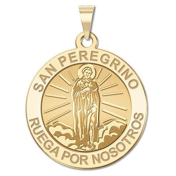 San Peregrino Round Religious Medal