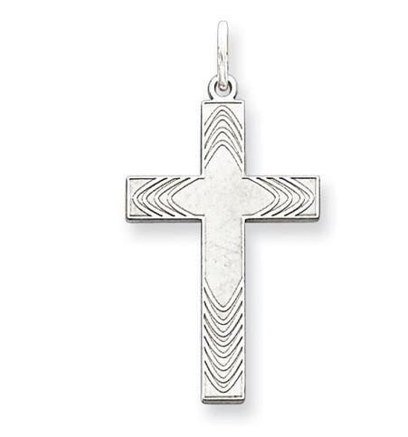 Sterling Silver Laser Designed Cross Pendant