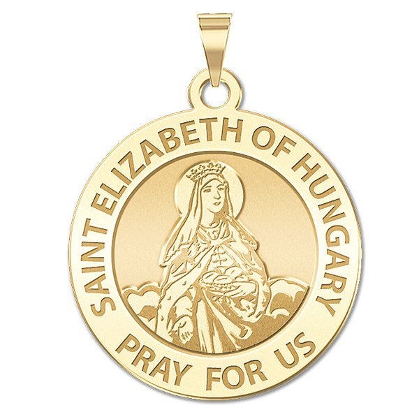 Saint Elizabeth of Hungary Round Religious Medal
