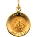 14K Gold Saint Roch Religious Medal