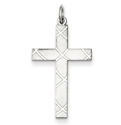 Sterling Silver Laser Designed Cross Pendant
